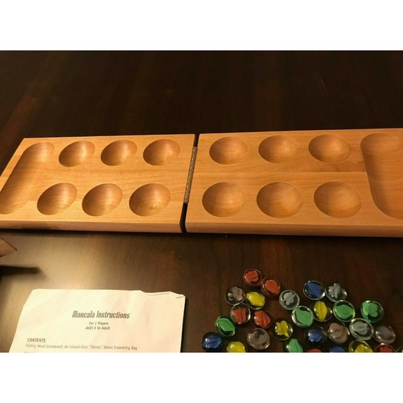 Parker Mancala Classic African Game Marbles - Picture 11 of 12